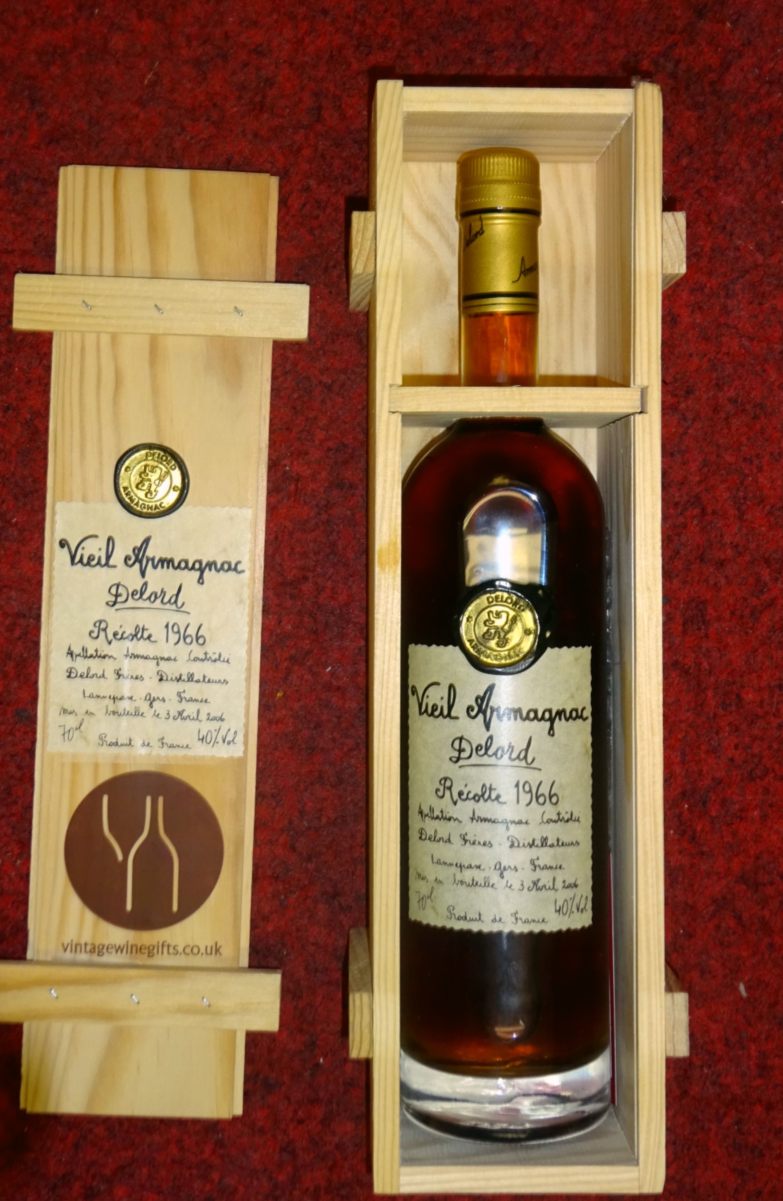 VIEIL ARMAGNAC DELORD BRANDY 1966 – F TURNER & SONS – AUCTIONEERS 